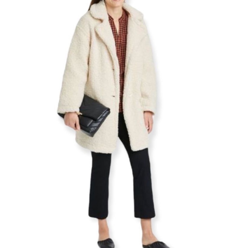 A New Day Women's Cream/winter white  Teddy Coat